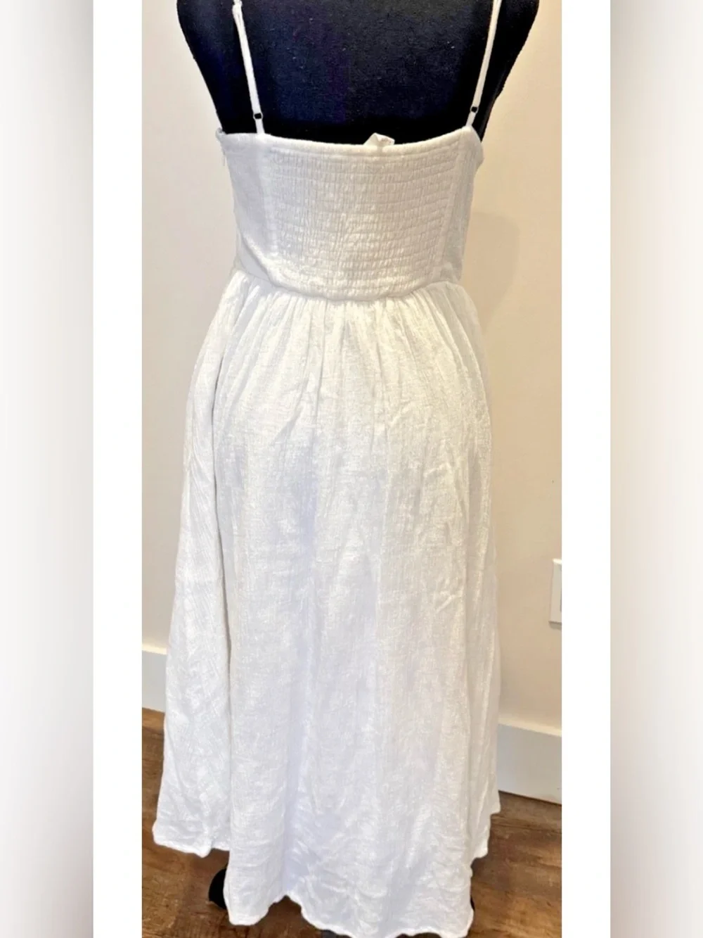 ASTR The Label White Gauze Midi Dress Womens Medium